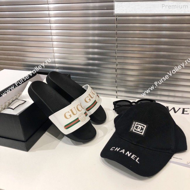 Gucci Logo Band Flat Slide Sandals 2019 (For Women and Men) (DLY-9082168)