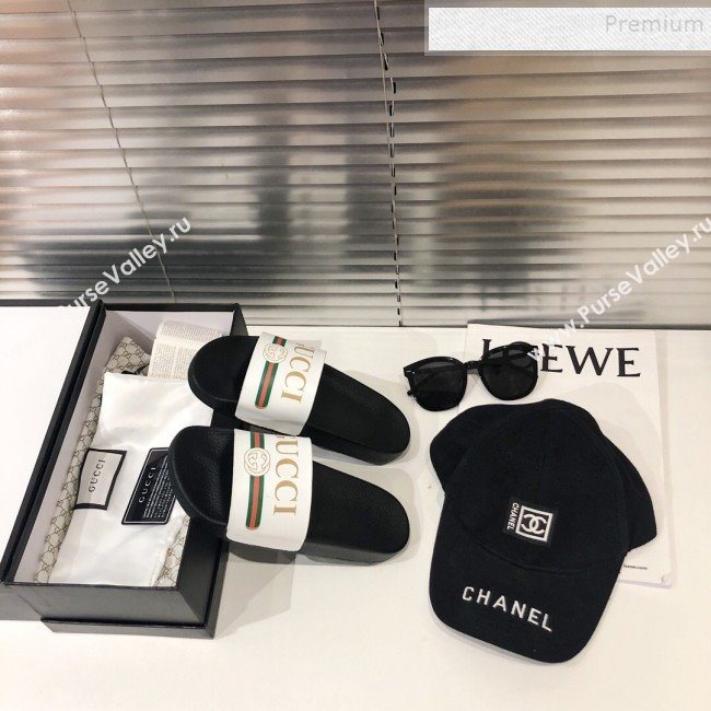 Gucci Logo Band Flat Slide Sandals 2019 (For Women and Men) (DLY-9082168)