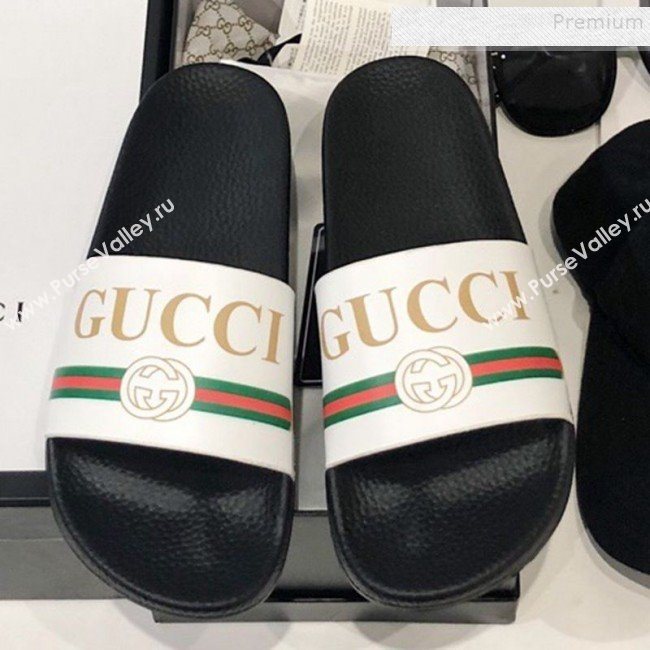 Gucci Logo Band Flat Slide Sandals 2019 (For Women and Men) (DLY-9082168)