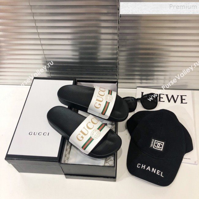 Gucci Logo Band Flat Slide Sandals 2019 (For Women and Men) (DLY-9082168)