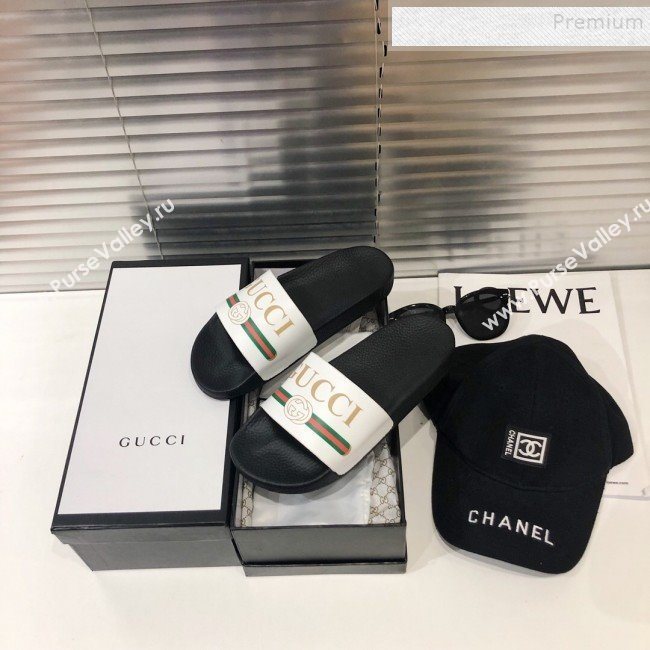 Gucci Logo Band Flat Slide Sandals 2019 (For Women and Men) (DLY-9082168)