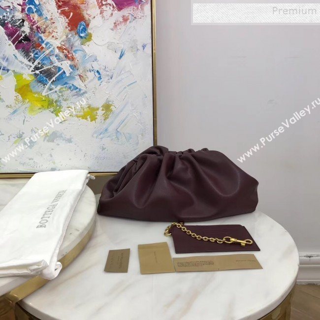 Bottega Veneta Large The Pouch Oversize Clutch in Soft Folded Leather Burgundy 2019 (MISU-9081942)