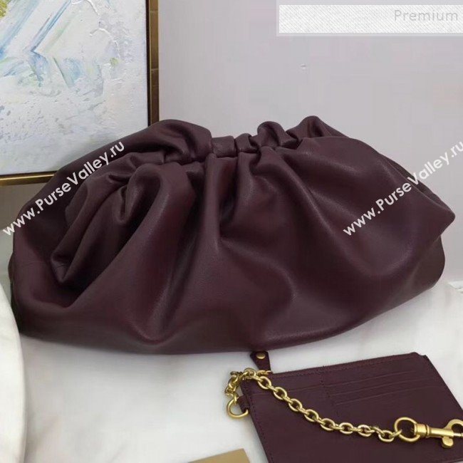 Bottega Veneta Large The Pouch Oversize Clutch in Soft Folded Leather Burgundy 2019 (MISU-9081942)