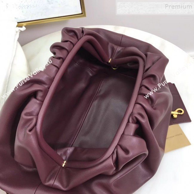 Bottega Veneta Large The Pouch Oversize Clutch in Soft Folded Leather Burgundy 2019 (MISU-9081942)