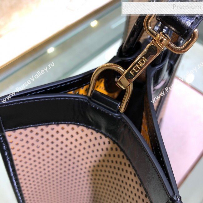 Fendi Runaway Medium Perforated Leather Shopper Top Handle Bag Beige 2019 (AFEI-9082419)