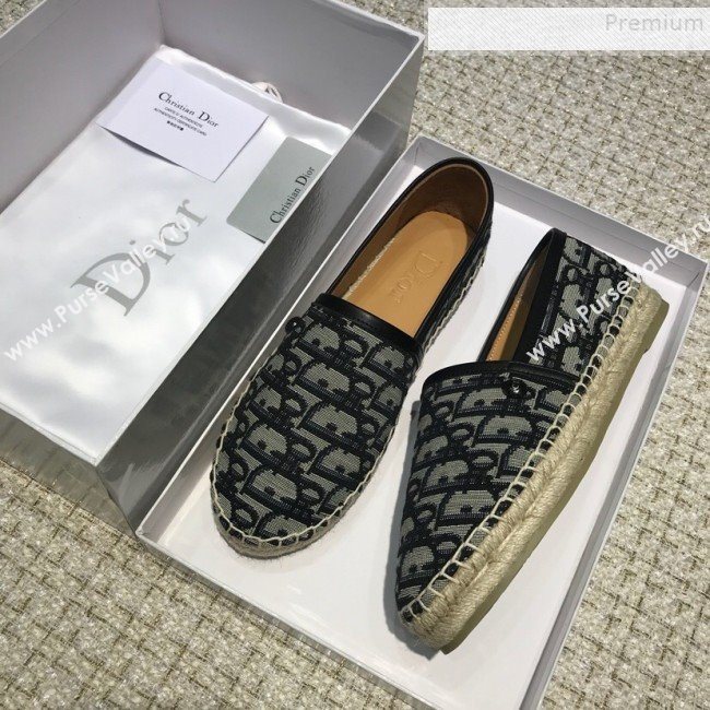 Dior Oblique Canvas Espadrilles Blue 2019 (HANB-9082747)