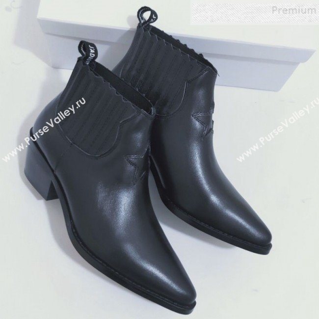 Dior L.A. Star Calfskin Low-Heel Ankle Short Boot Black Leather 2019 (ANDI-9082801)