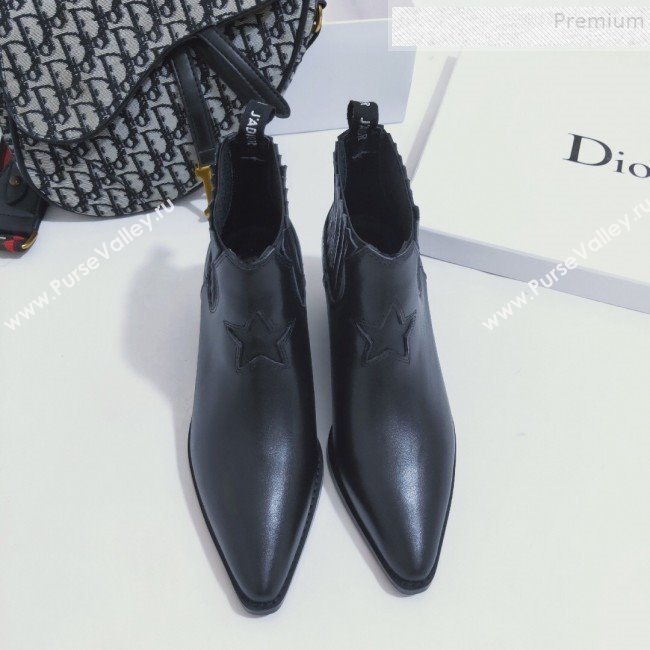 Dior L.A. Star Calfskin Low-Heel Ankle Short Boot Black Leather 2019 (ANDI-9082801)