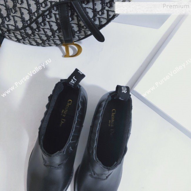 Dior L.A. Star Calfskin Low-Heel Ankle Short Boot Black Leather 2019 (ANDI-9082801)