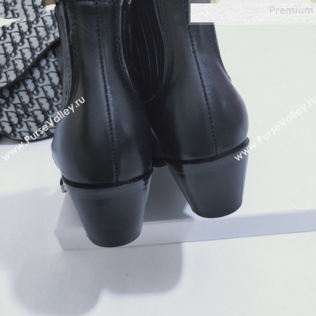 Dior L.A. Star Calfskin Low-Heel Ankle Short Boot Black Leather 2019 (ANDI-9082801)