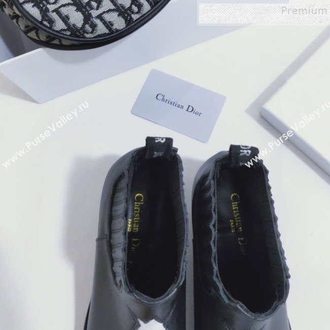 Dior L.A. Star Calfskin Low-Heel Ankle Short Boot Black/White 2019 (ANDI-9082802)