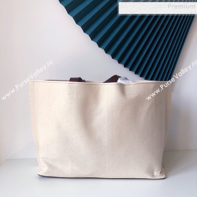 Valentino Large VLogo Canvas Tote Beach Bag White 2019 (JJ3-9082667)