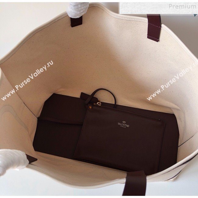 Valentino Large VLogo Canvas Tote Beach Bag White 2019 (JJ3-9082667)