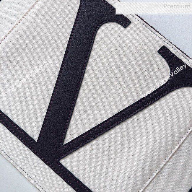 Valentino Large VLogo Canvas Pouch Bag White 2019 (JJ3-9082668)
