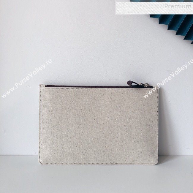 Valentino Large VLogo Canvas Pouch Bag White 2019 (JJ3-9082668)