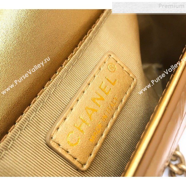 Chanel Crocodile Embossed Graffiti Leather Medium Boy Flap Bag A67086 Gold 2019 (YD-9082945)