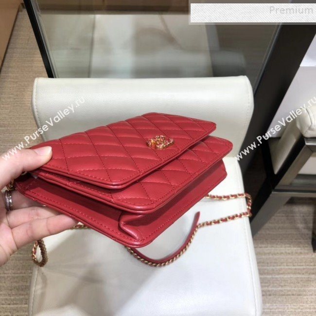 Chanel Quilted Lambskin Wallet on Chain WOC AP0724 Red 2019 (SMJD-9082956)