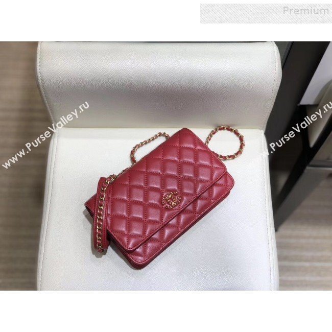 Chanel Quilted Lambskin Wallet on Chain WOC AP0724 Red 2019 (SMJD-9082956)