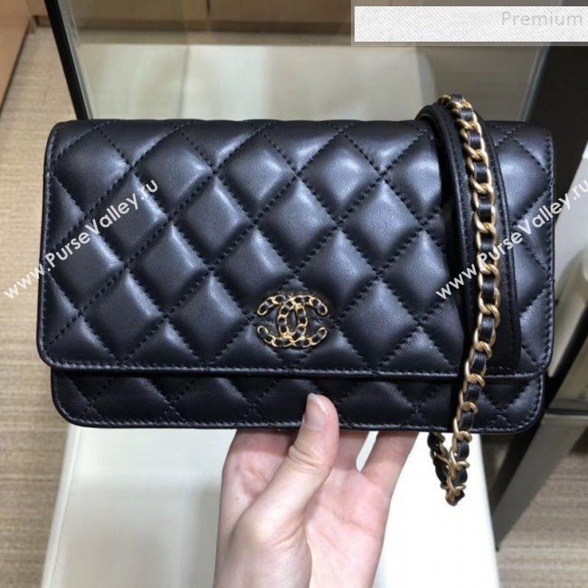 Chanel Quilted Lambskin Wallet on Chain WOC AP0724 Black 2019 (SMJD-9082957)