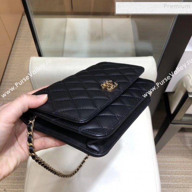 Chanel Quilted Lambskin Wallet on Chain WOC AP0724 Black 2019 (SMJD-9082957)