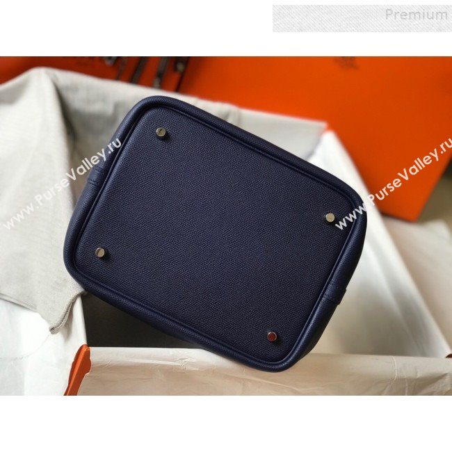 Hermes Picotin Lock Bag with Woven Top Handle in Epsom Leather 22cm Blue 2019 (FLB-9083036)