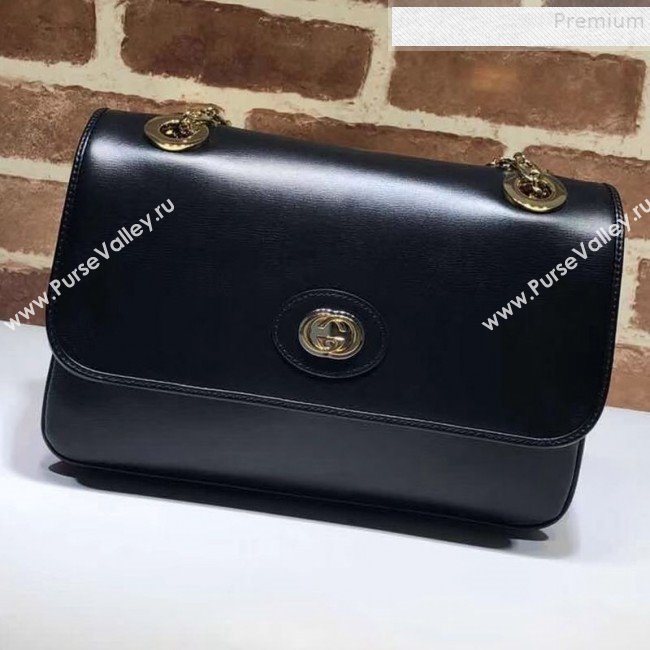 Gucci Vintage Leather Small Shoulder Bag 576421 Black 2019 (DLH-9083053)