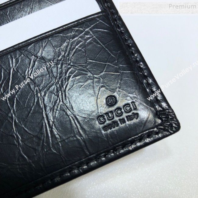 Gucci Vintage Leather Bi-Fold Wallet with Interlocking G 575985 Black 2019 (DLH-9083054)