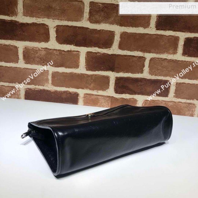 Gucci Vintage Leather Pouch with Interlocking G 575991 Black 2019 (DLH-9083056)