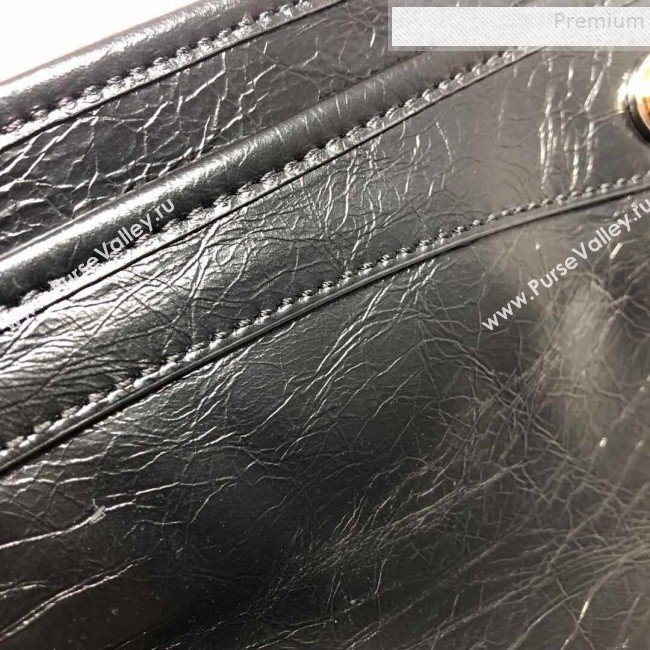 Gucci Vintage Leather Pouch with Interlocking G 575991 Black 2019 (DLH-9083056)