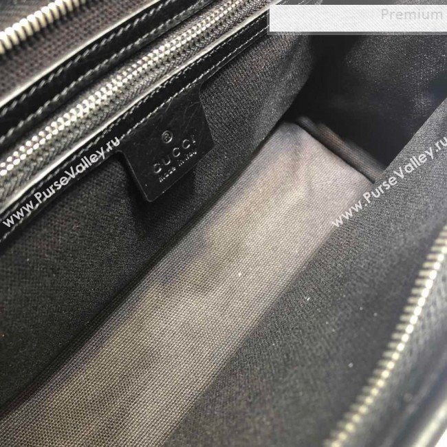 Gucci Vintage Leather Pouch with Interlocking G 575991 Black 2019 (DLH-9083056)