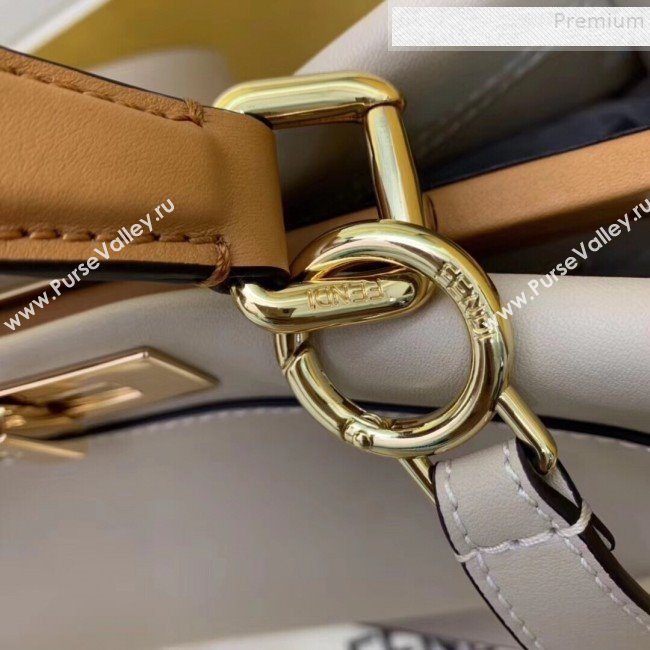 Fendi Peekaboo Iconic Calfskin Medium Bag Beige Grey 2019 (AFEI-9083103)