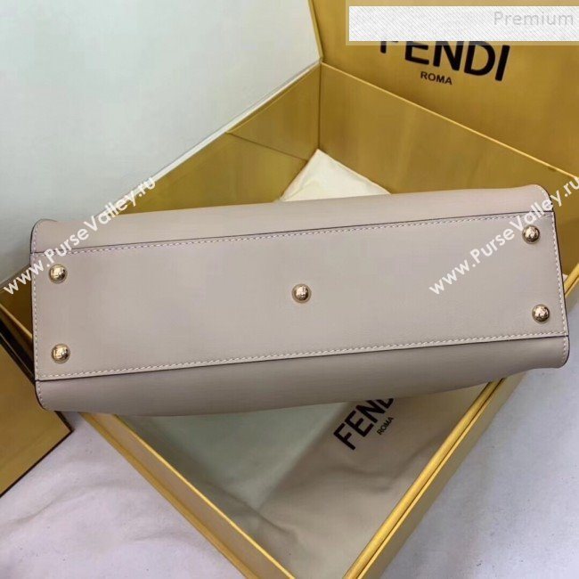 Fendi Peekaboo Iconic Calfskin Medium Bag Beige Grey 2019 (AFEI-9083103)