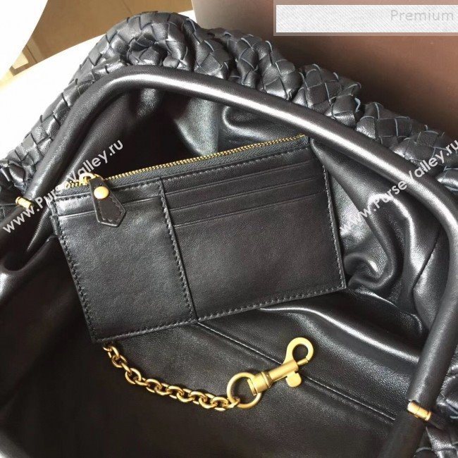 Bottega Veneta Large The Pouch Clutch in Woven Leather Black 2019 (WT-9090205)