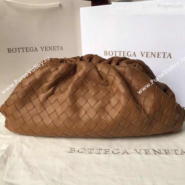 Bottega Veneta Large The Pouch Clutch in Maxi Woven Leather Brown 2019 (WT-9090207)
