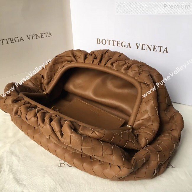 Bottega Veneta Large The Pouch Clutch in Maxi Woven Leather Brown 2019 (WT-9090207)
