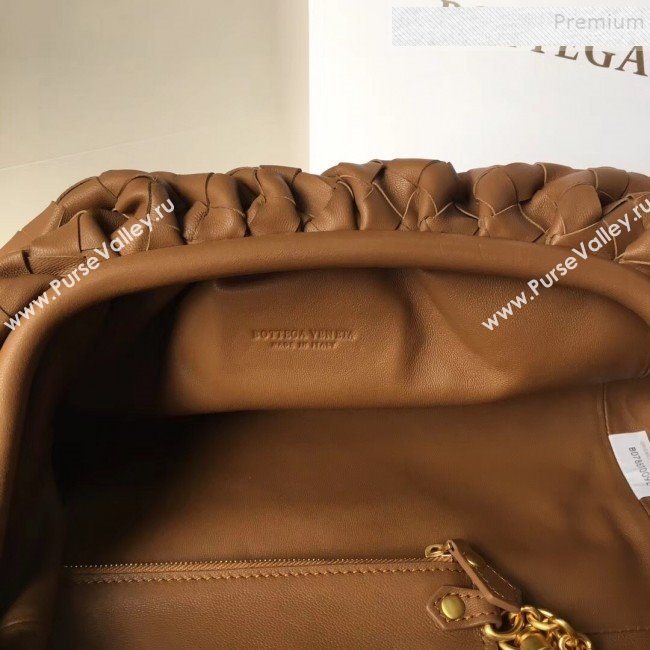 Bottega Veneta Large The Pouch Clutch in Maxi Woven Leather Brown 2019 (WT-9090207)