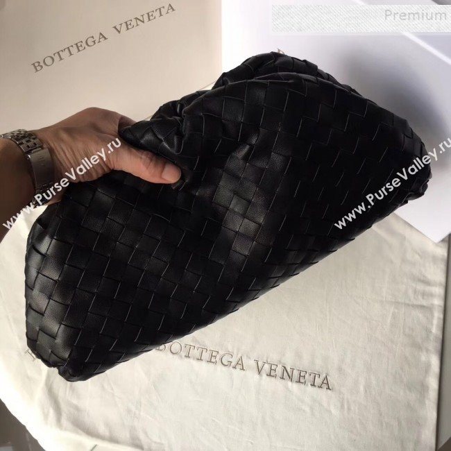 Bottega Veneta Large The Pouch Clutch in Maxi Woven Leather Black 2019 (WT-9090208)