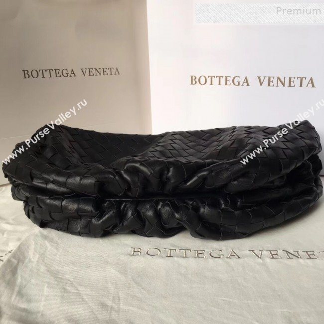 Bottega Veneta Large The Pouch Clutch in Maxi Woven Leather Black 2019 (WT-9090208)