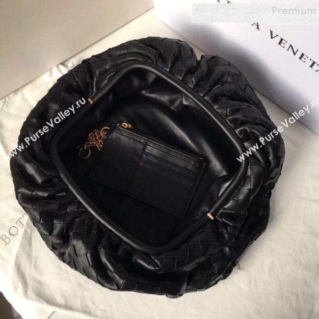 Bottega Veneta Large The Pouch Clutch in Maxi Woven Leather Black 2019 (WT-9090208)