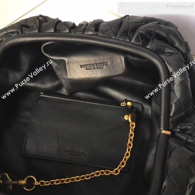 Bottega Veneta Large The Pouch Clutch in Maxi Woven Leather Black 2019 (WT-9090208)