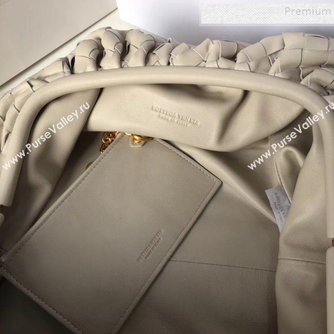 Bottega Veneta Large The Pouch Clutch in Maxi Woven Leather White 2019 (WT-9090209)