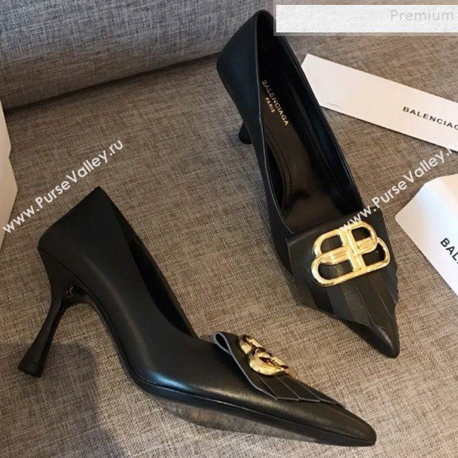 Balenciaga Fringe Knife Calfskin High-Heel Pumps Black 2019 (HUANGZ-9090221)