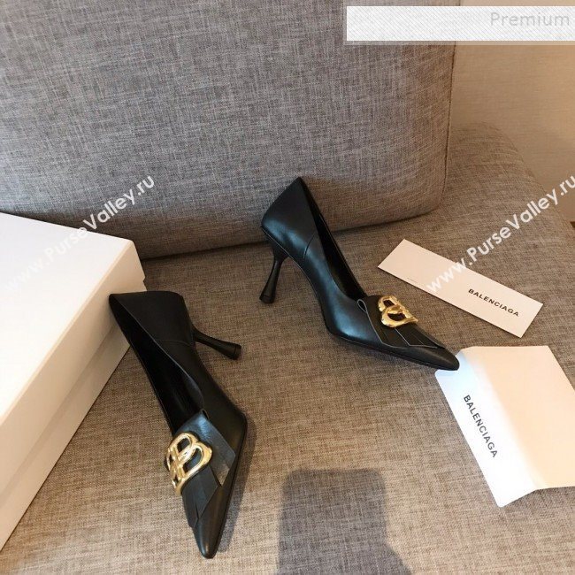 Balenciaga Fringe Knife Calfskin High-Heel Pumps Black 2019 (HUANGZ-9090221)