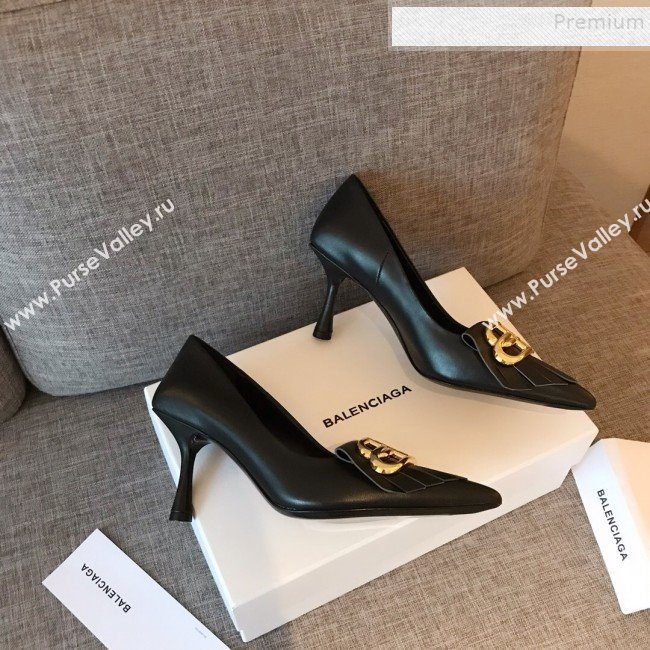 Balenciaga Fringe Knife Calfskin High-Heel Pumps Black 2019 (HUANGZ-9090221)