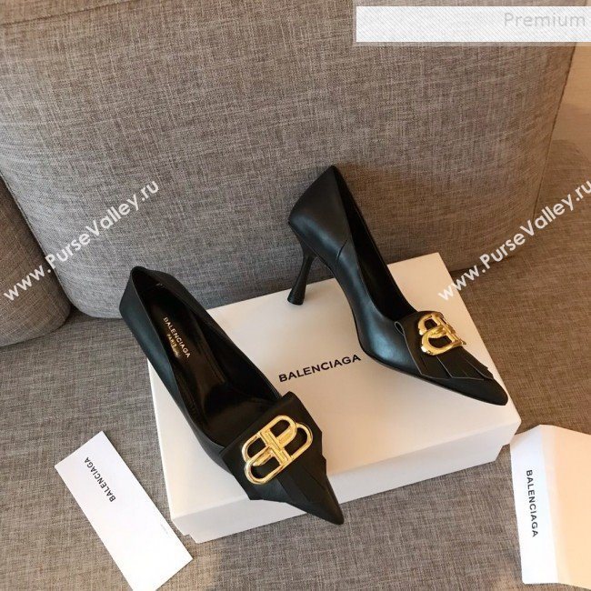 Balenciaga Fringe Knife Calfskin High-Heel Pumps Black 2019 (HUANGZ-9090221)