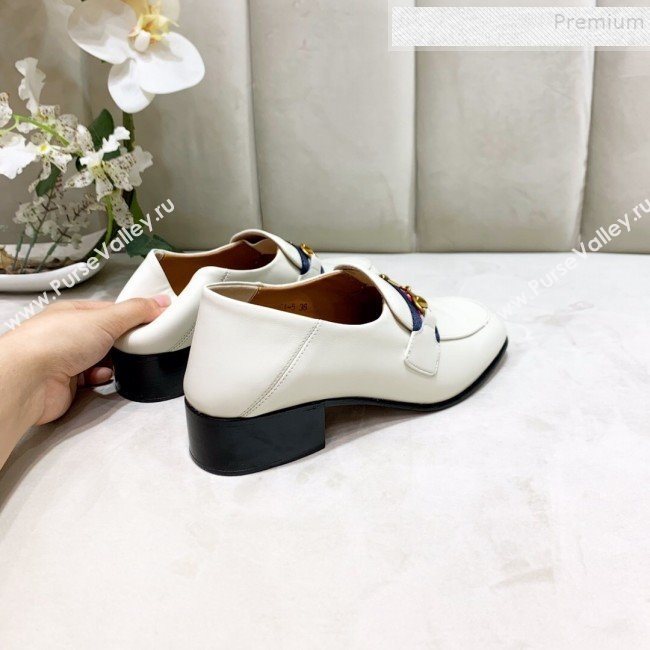 Gucci Lambskin Horsebit Loafer with Web White 2019 (DLY-9090244)