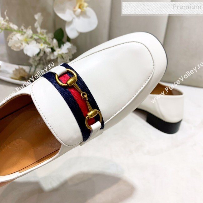 Gucci Lambskin Horsebit Loafer with Web White 2019 (DLY-9090244)