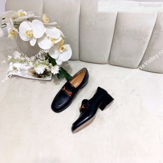Gucci Lambskin Horsebit Loafer with Web Black 2019 (DLY-9090245)