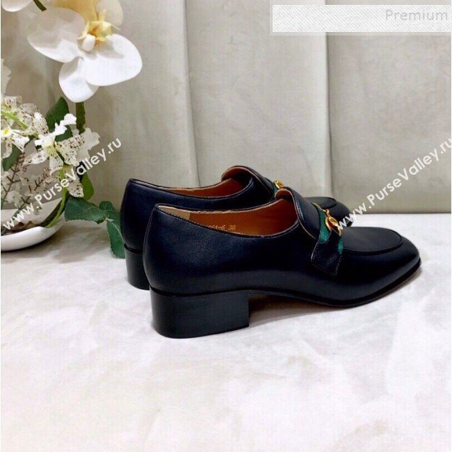 Gucci Lambskin Horsebit Loafer with Web Black 2019 (DLY-9090245)