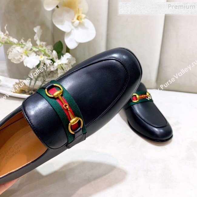 Gucci Lambskin Horsebit Loafer with Web Black 2019 (DLY-9090245)